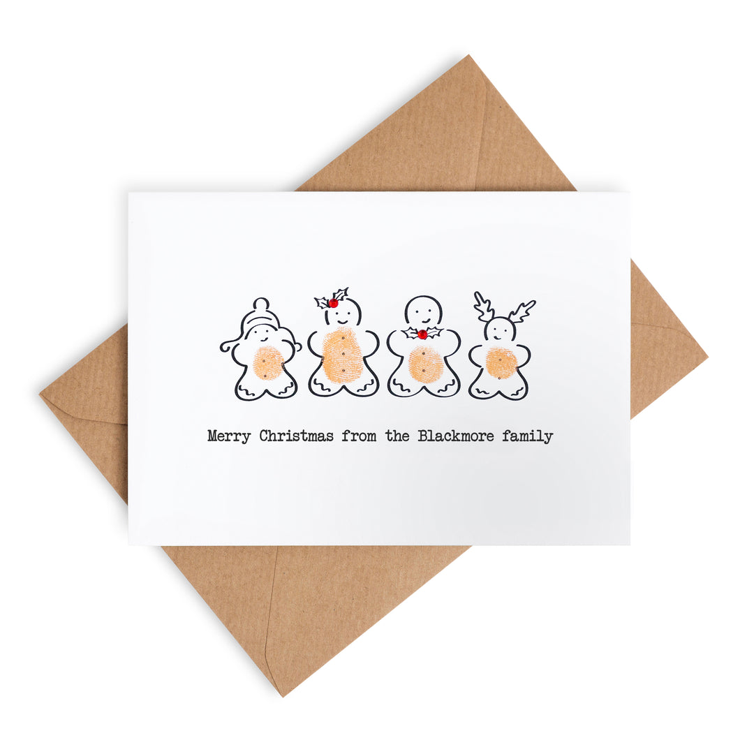 Gingerbread Personalised Christmas Card Kit (18 Pack)