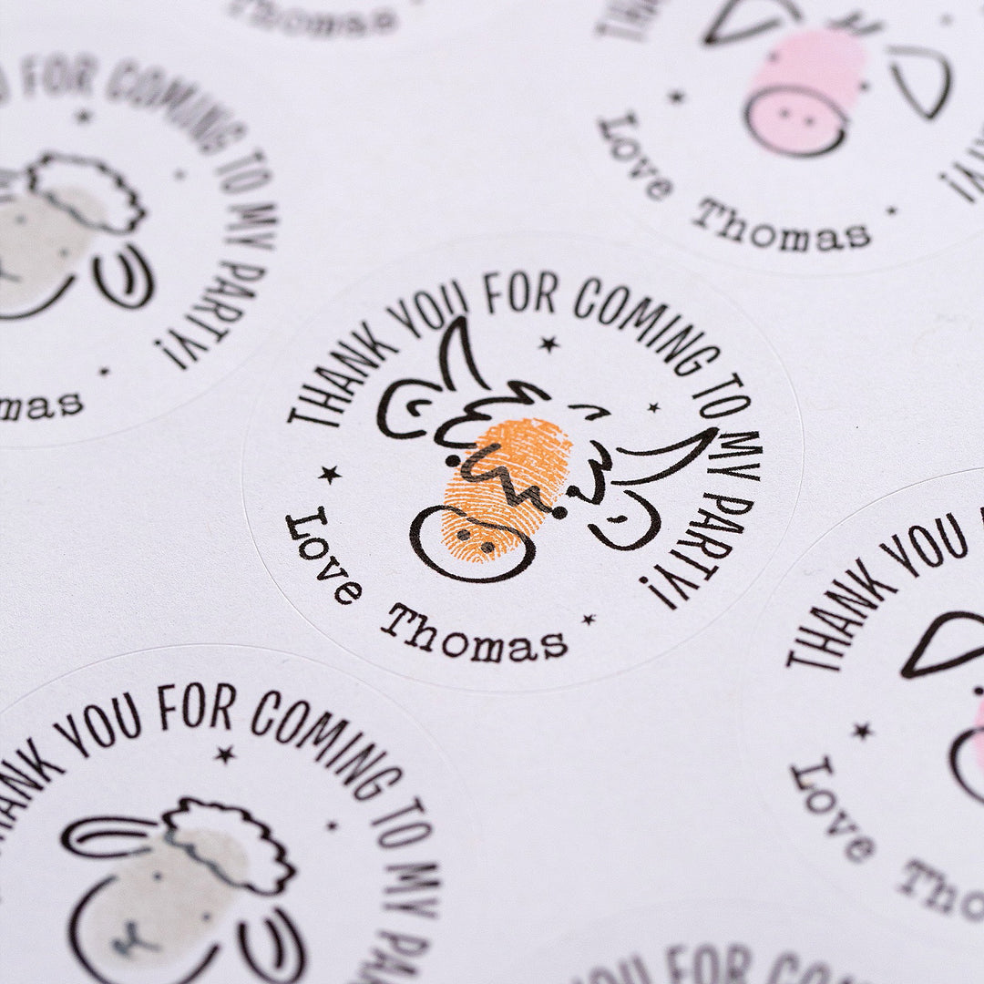 Farm Personalised Party Stickers