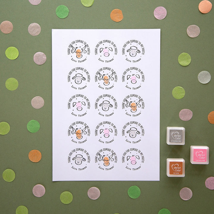 Farm Personalised Party Stickers