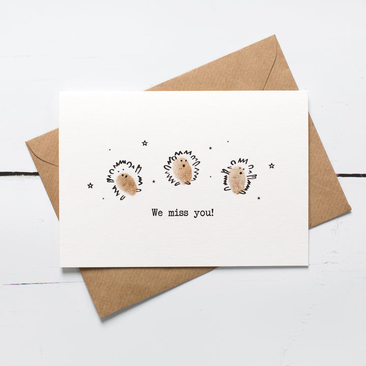 Hedgehog We Miss You Card Making Kit
