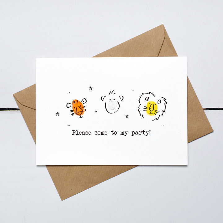 Jungle Animals Invitation Card Making Kit
