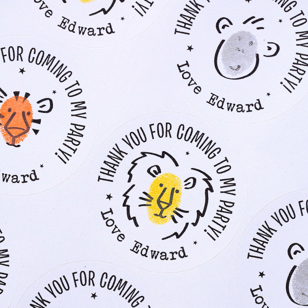 Jungle Animals Personalised Party Stickers