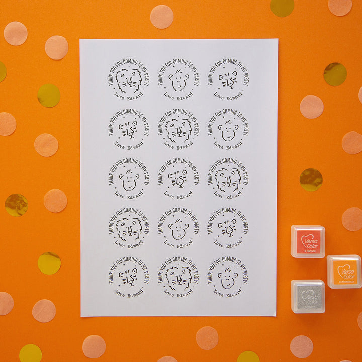 Jungle Animals Personalised Party Stickers