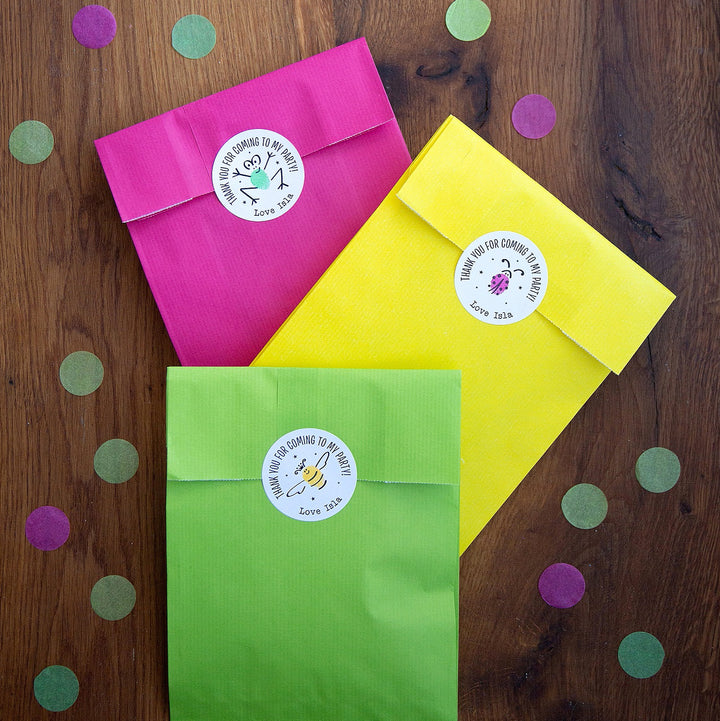 Minibeast Personalised Party Stickers