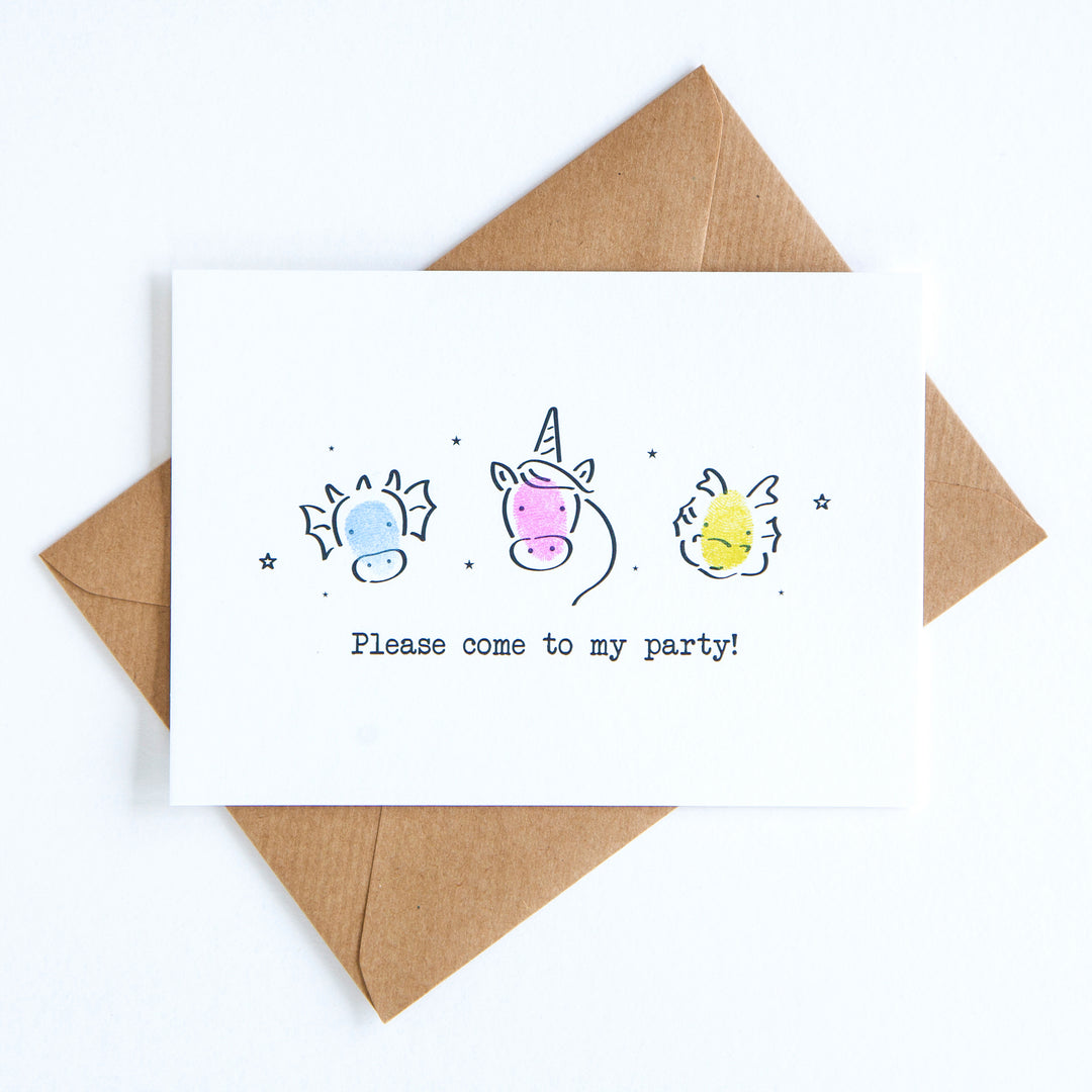 Mythical Unicorn Party Invitations Kit