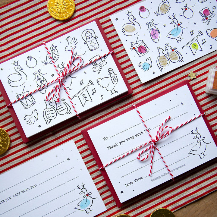 12 Days of Christmas Thank You Notelets (10 Pack)