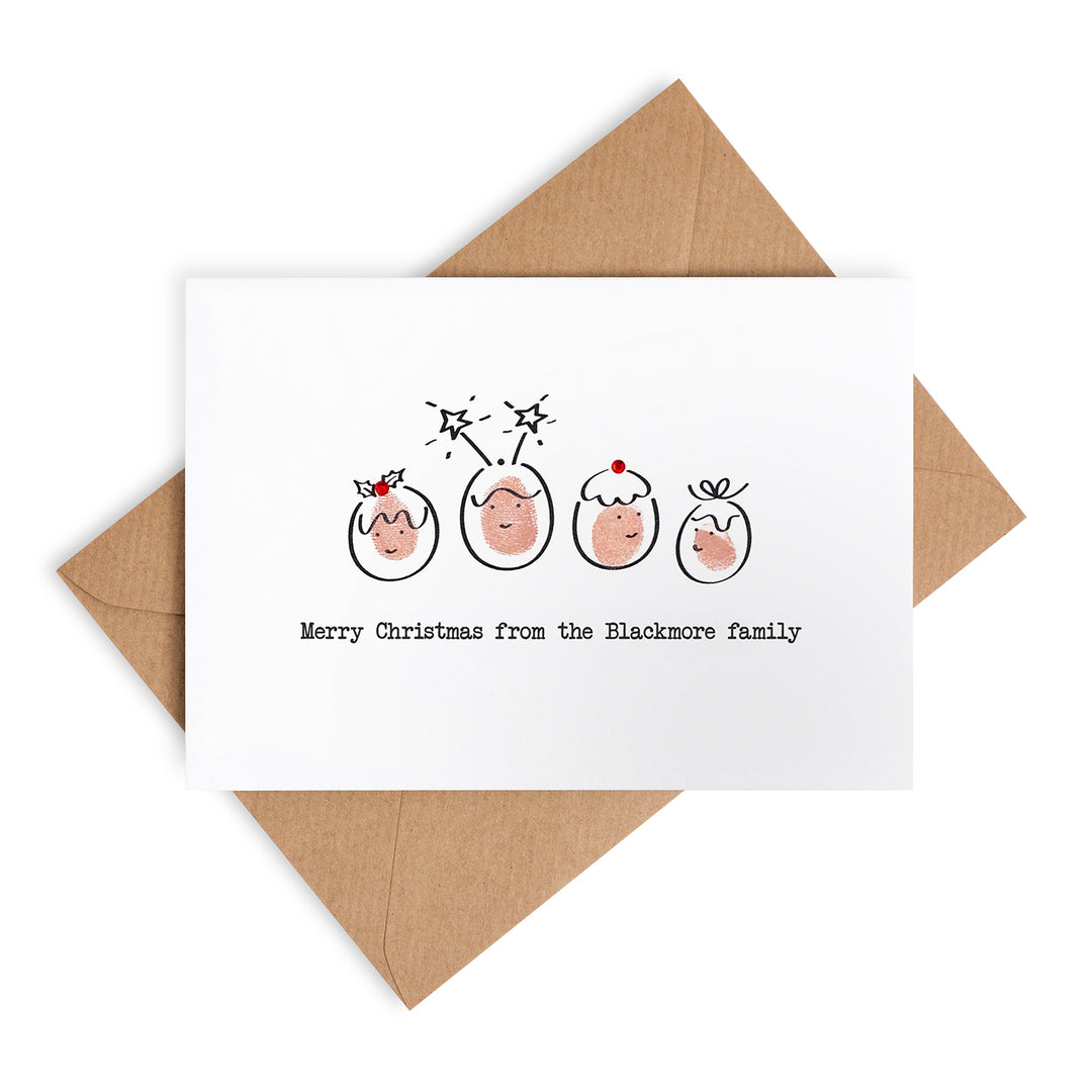 Pudding Personalised Christmas Card Kit (18 Pack)
