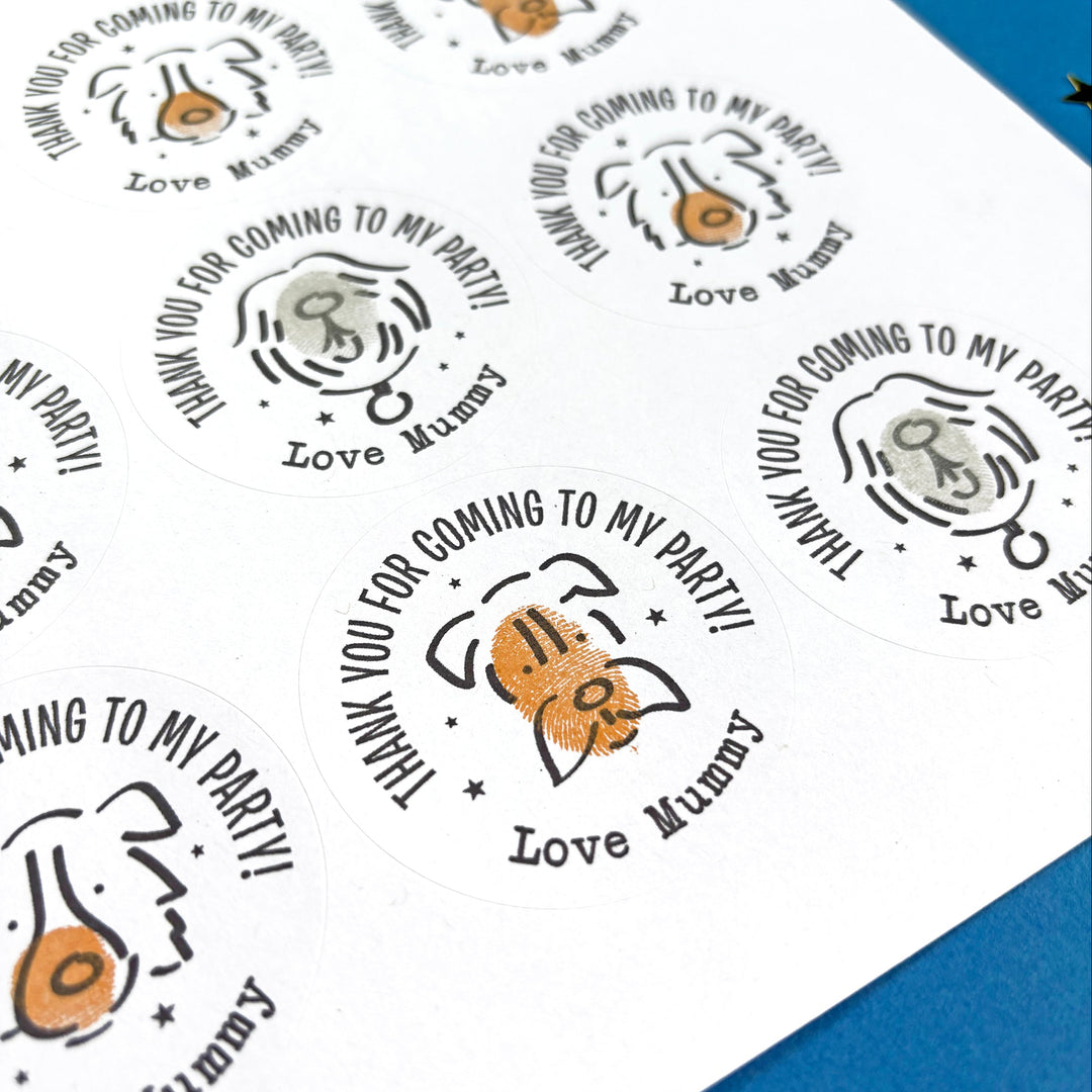 Pawsome Personalised Party Stickers