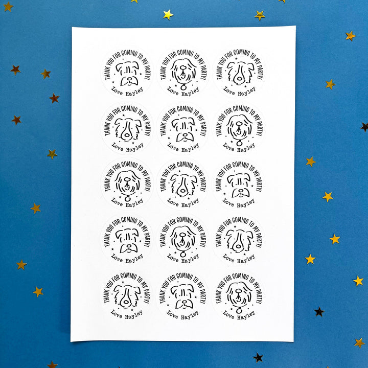 Pawsome Personalised Party Stickers