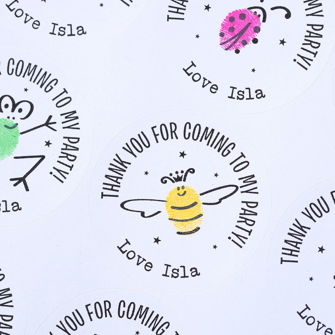 Minibeast Personalised Party Stickers