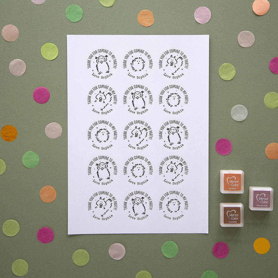 Woodland Friends Personalised Party Stickers